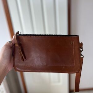 Brown Leather Wristlet